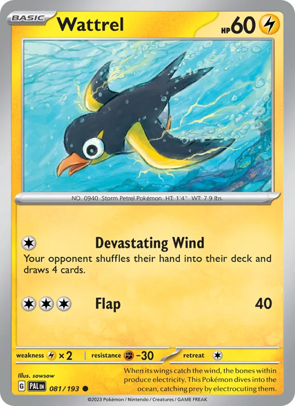 Wattrel #081 – Paldea Evolved card