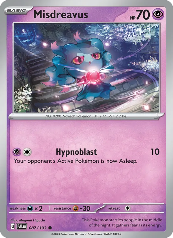 Misdreavus #087 – Paldea Evolved card