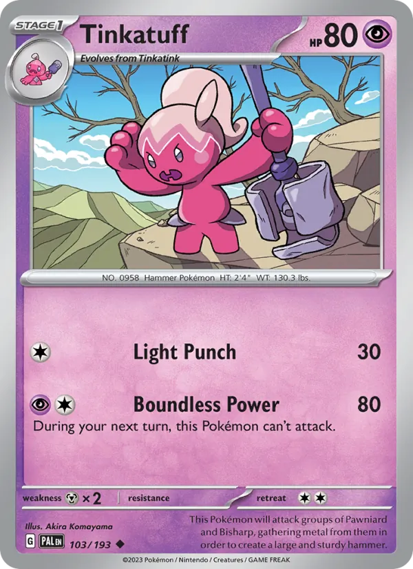 Tinkatuff #103 – Paldea Evolved card