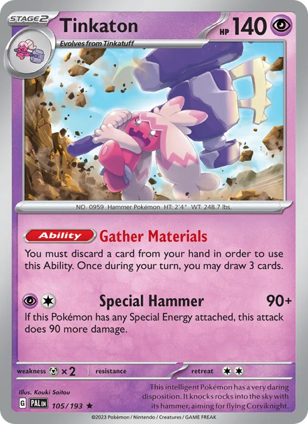 Tinkaton #105 – Paldea Evolved card