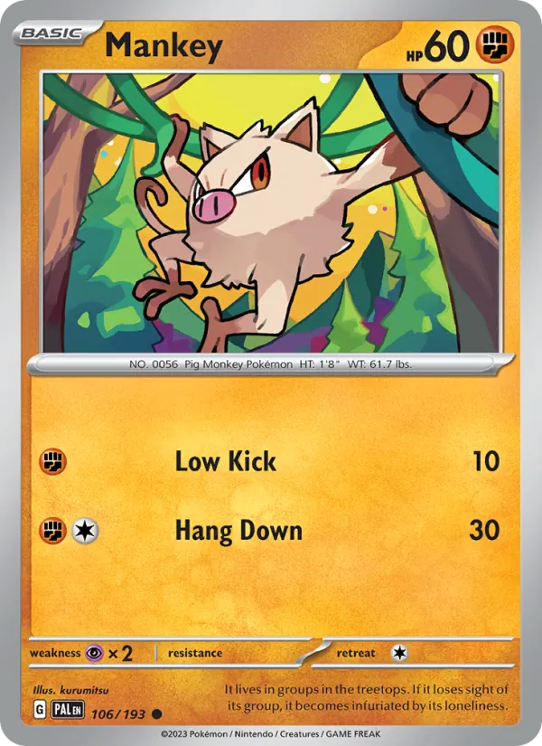 Mankey #106 – Paldea Evolved card