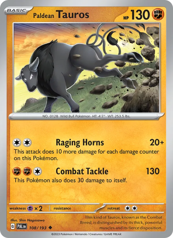 Paldean Tauros #108 – Paldea Evolved card