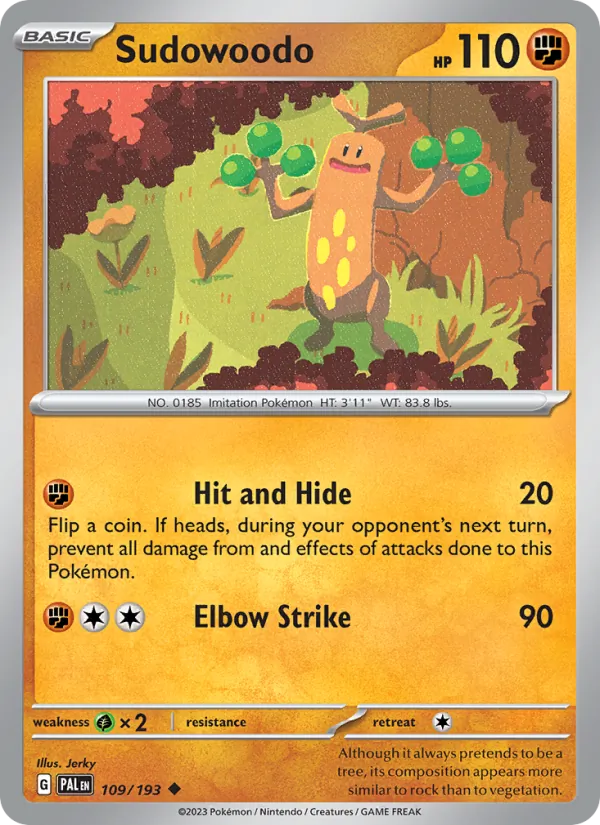 Sudowoodo #109 – Paldea Evolved card