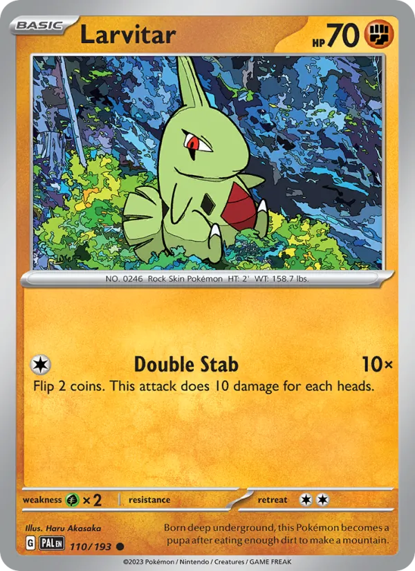 Larvitar #110 – Paldea Evolved card