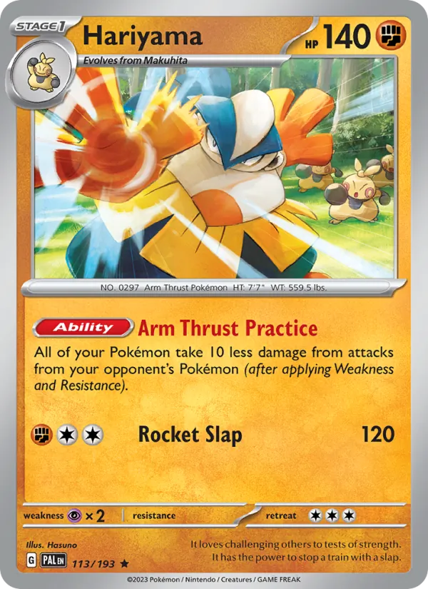 Hariyama #113 – Paldea Evolved card