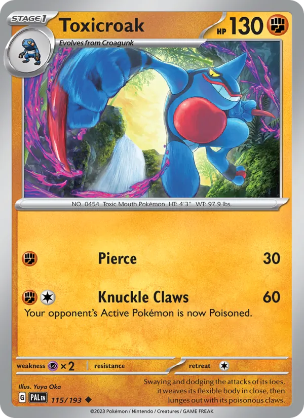 Toxicroak #115 – Paldea Evolved card