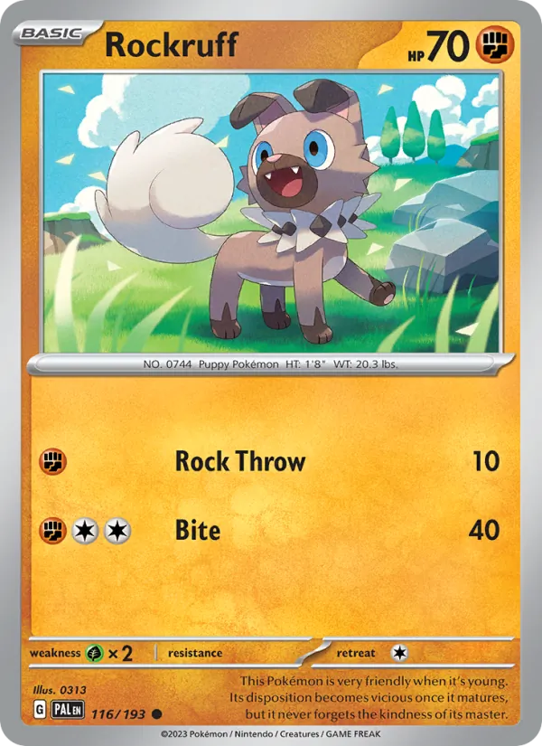 Rockruff #116 – Paldea Evolved card