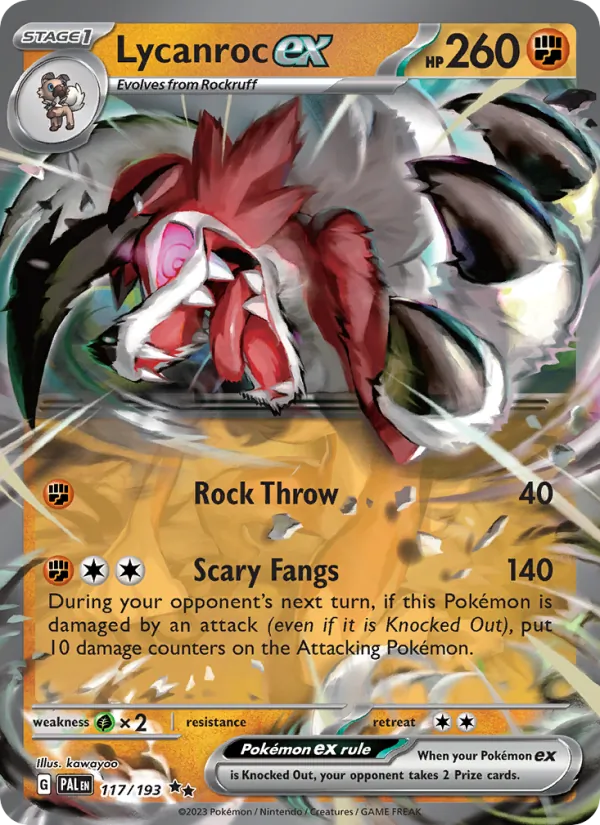 Lycanroc ex #117 – Paldea Evolved card
