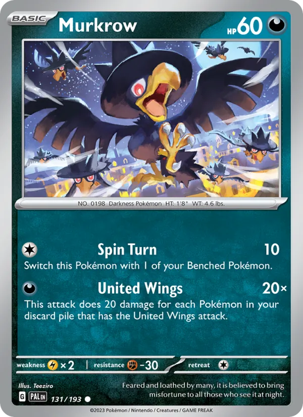 Murkrow #131 – Paldea Evolved card