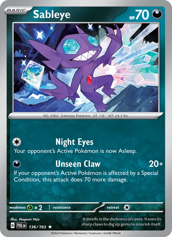 Sableye #136 – Paldea Evolved card