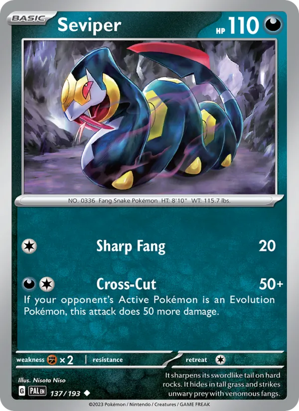 Seviper #137 – Paldea Evolved card