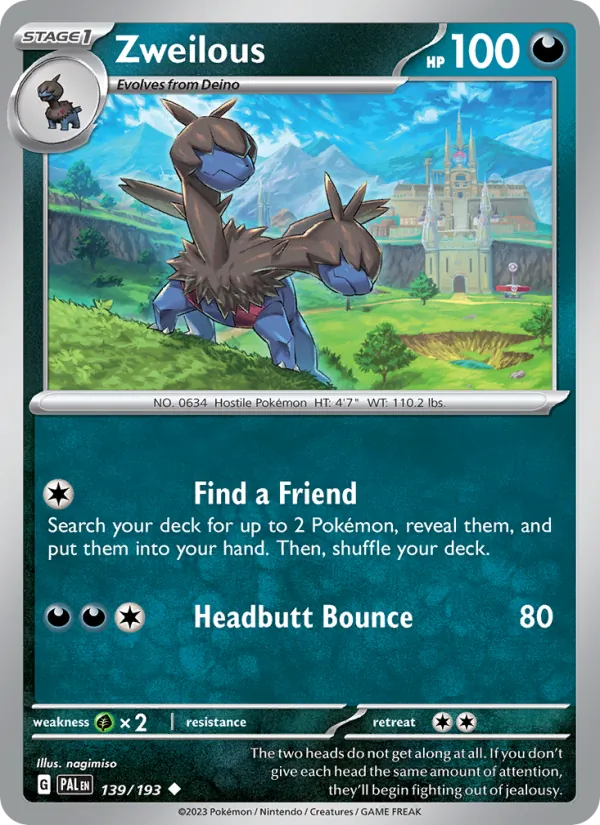 Zweilous #139 – Paldea Evolved card