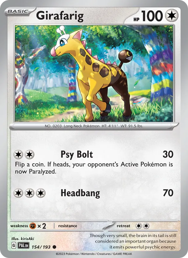 Girafarig #154 – Paldea Evolved card
