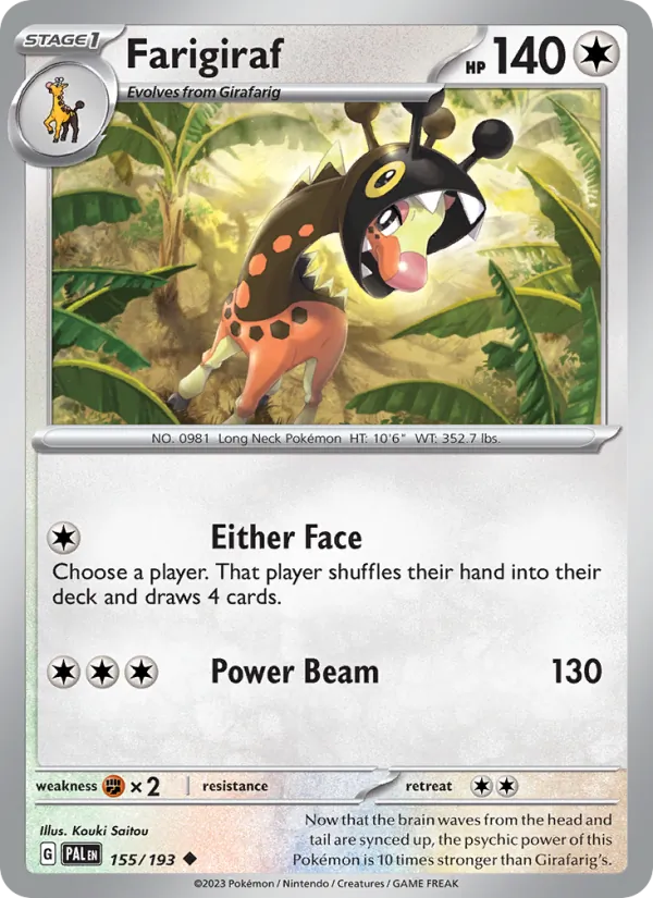 Farigiraf #155 – Paldea Evolved card