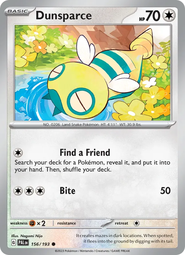 Dunsparce #156 – Paldea Evolved card