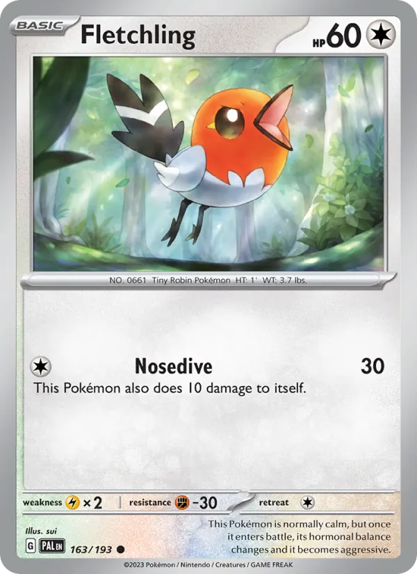 Fletchling #163 – Paldea Evolved card