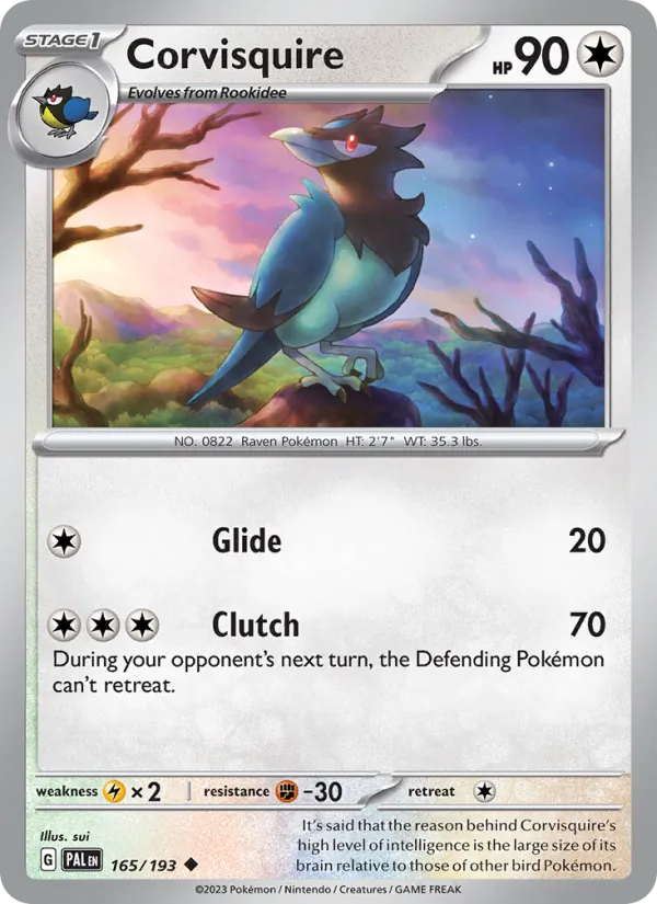 Corvisquire #165 – Paldea Evolved card