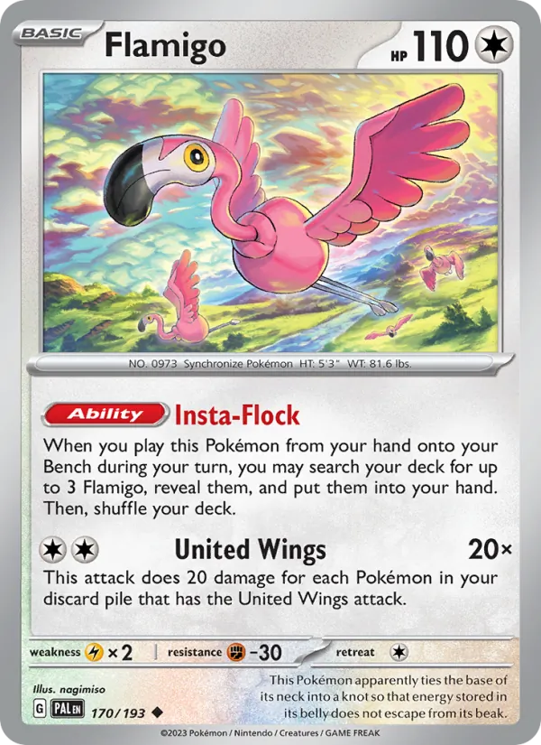 Flamigo #170 – Paldea Evolved card