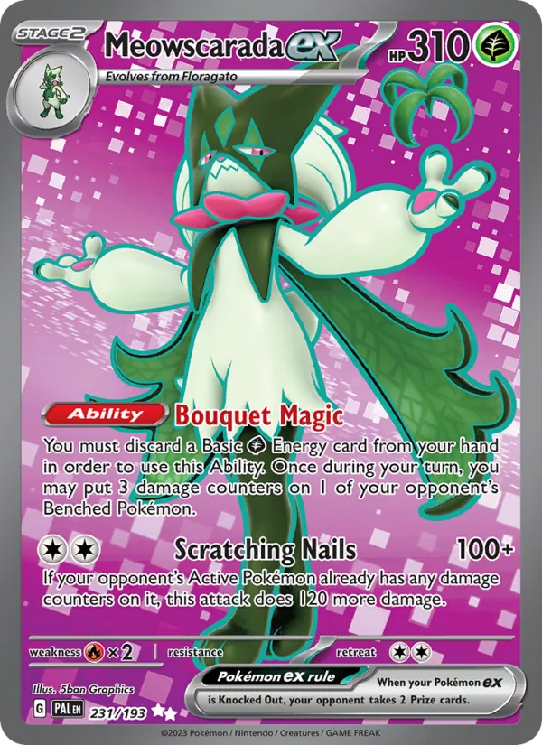 Meowscarada ex #231 – Paldea Evolved card