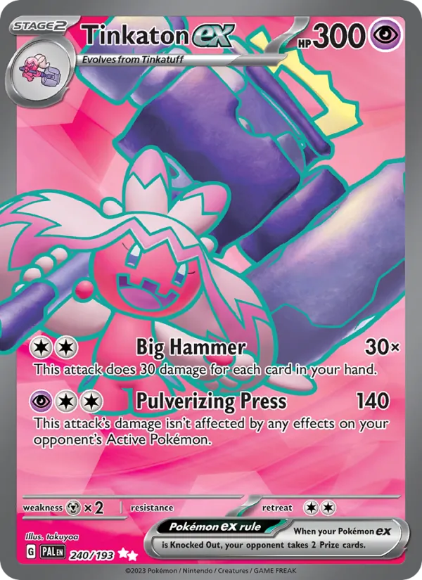 Tinkaton ex #240 – Paldea Evolved card