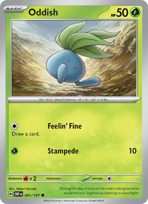 Oddish #001 – Obsidian Flames card