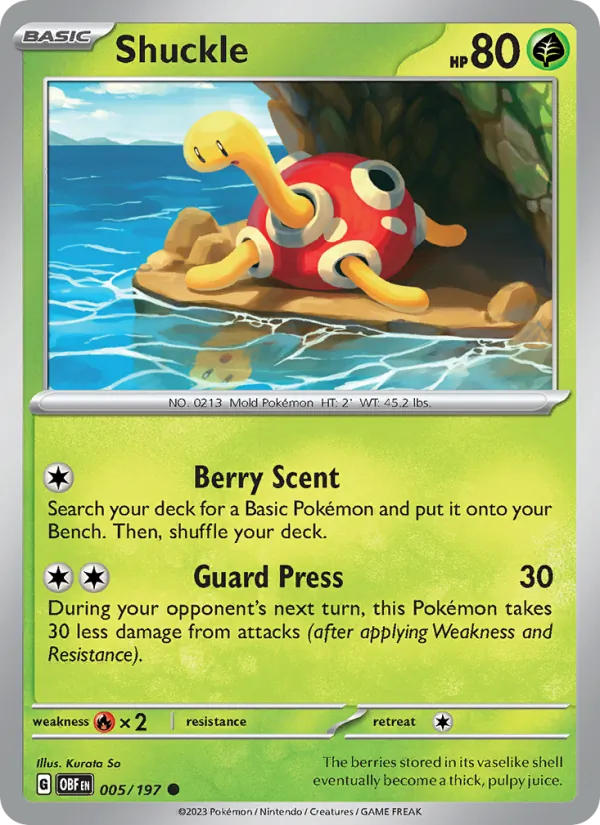 Shuckle #005 – Obsidian Flames card