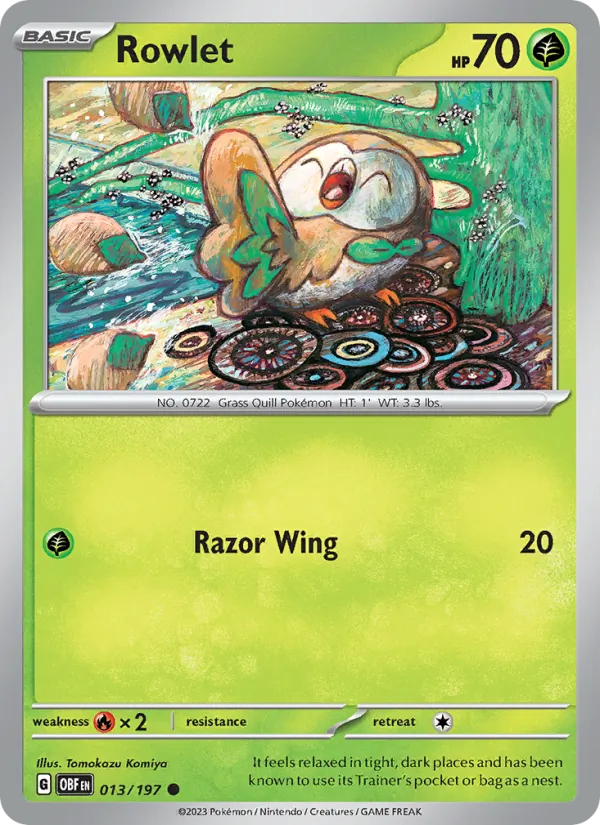 Rowlet #013 – Obsidian Flames card