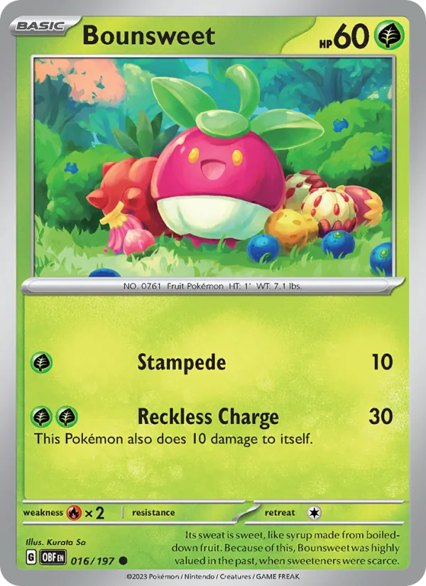 Bounsweet #016 – Obsidian Flames card