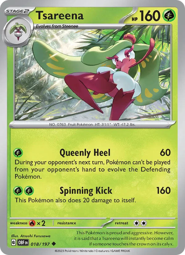 Tsareena #018 – Obsidian Flames card