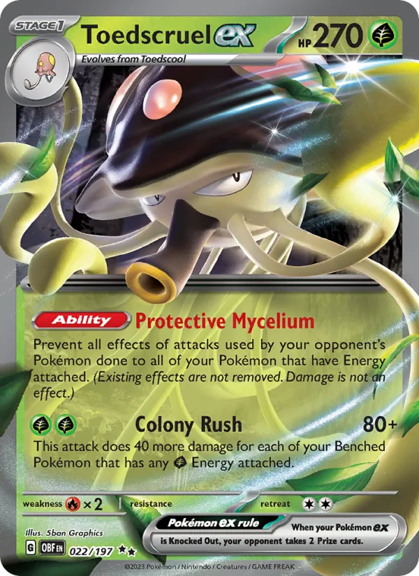 Toedscruel ex #022 – Obsidian Flames card