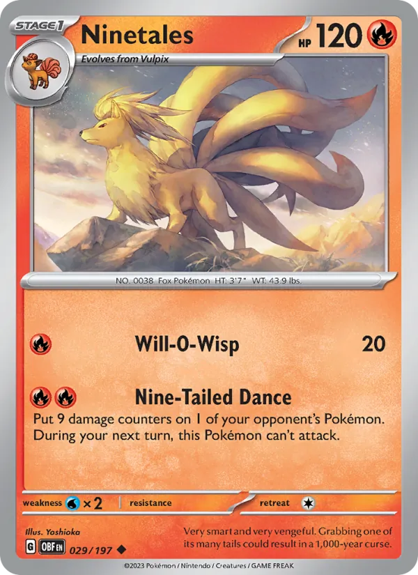 Ninetales #029 – Obsidian Flames card