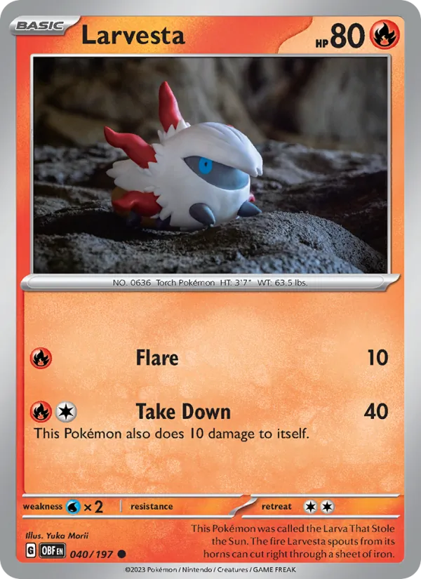 Larvesta #040 – Obsidian Flames card