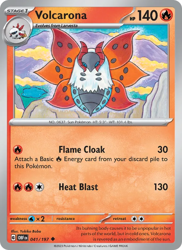 Volcarona #041 – Obsidian Flames card