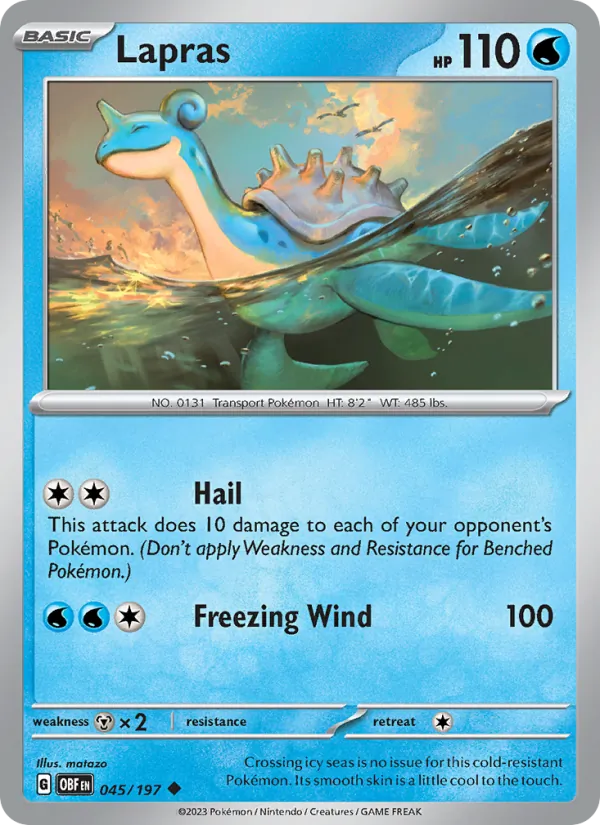 Lapras #045 – Obsidian Flames card