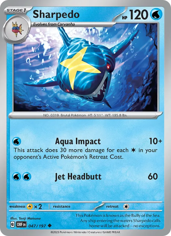 Sharpedo #047 – Obsidian Flames card
