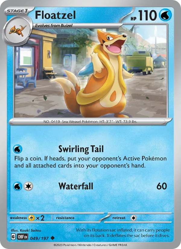 Floatzel #049 – Obsidian Flames card