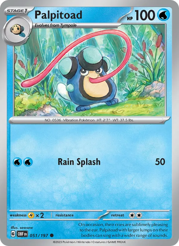 Palpitoad #051 – Obsidian Flames card