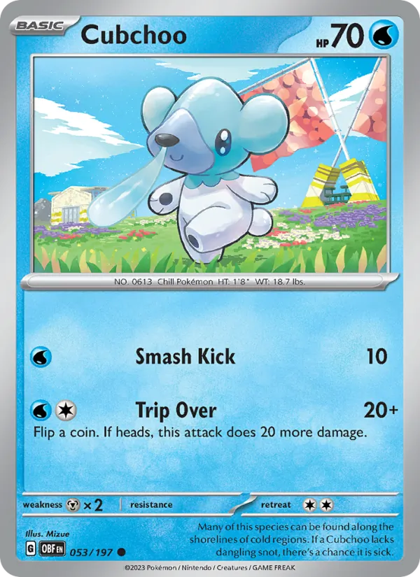 Cubchoo #053 – Obsidian Flames card