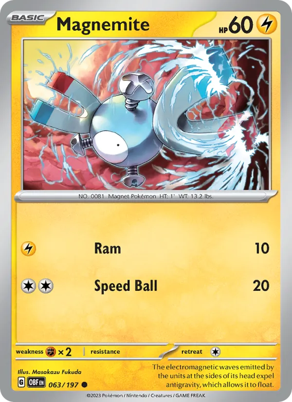 Magnemite #063 – Obsidian Flames card
