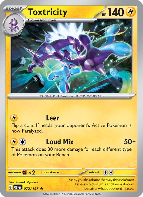 Toxtricity #072 – Obsidian Flames card