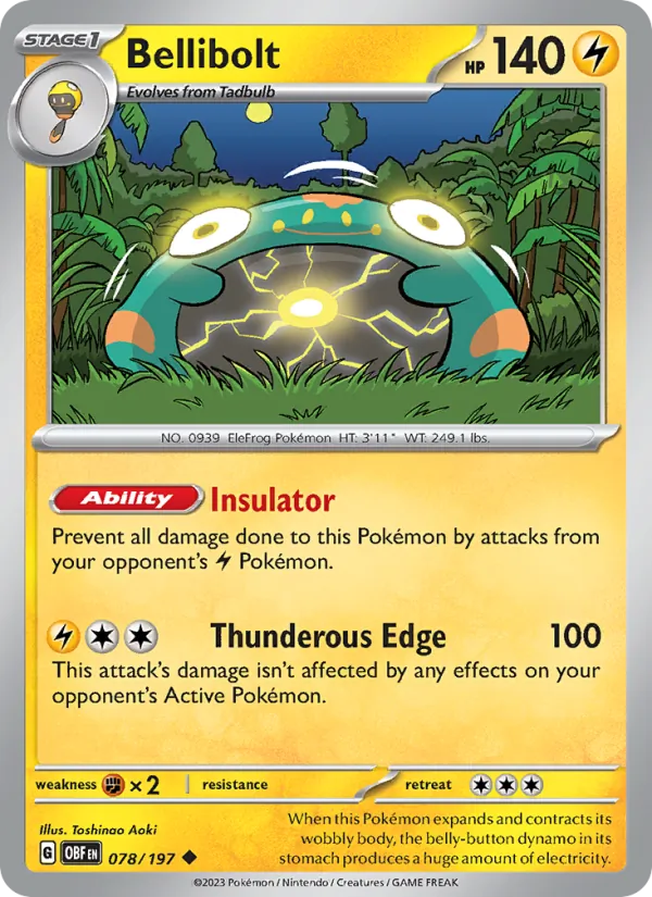 Bellibolt #078 – Obsidian Flames card