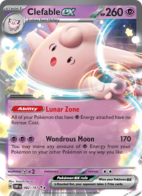 Clefable ex #082 – Obsidian Flames card