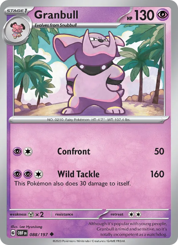 Granbull #088 – Obsidian Flames card