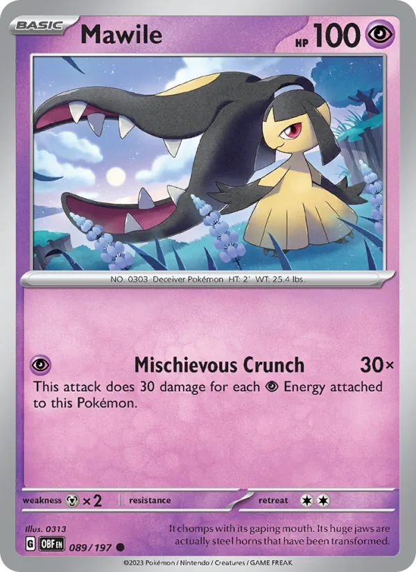 Mawile #089 – Obsidian Flames card