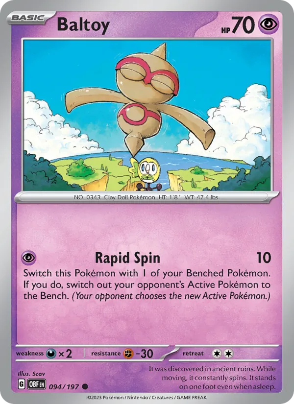 Baltoy #094 – Obsidian Flames card
