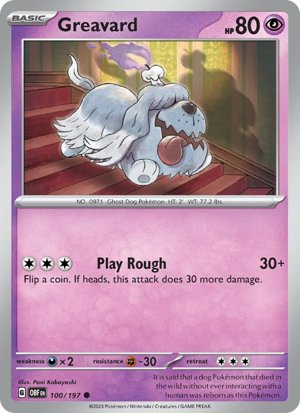 Greavard #100 – Obsidian Flames card