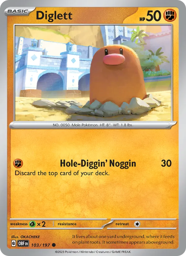 Diglett #103 – Obsidian Flames card