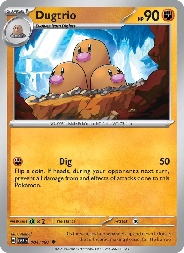 Dugtrio #104 – Obsidian Flames card