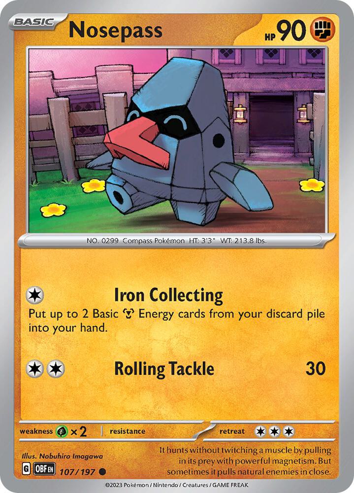 Nosepass #107 – Obsidian Flames card