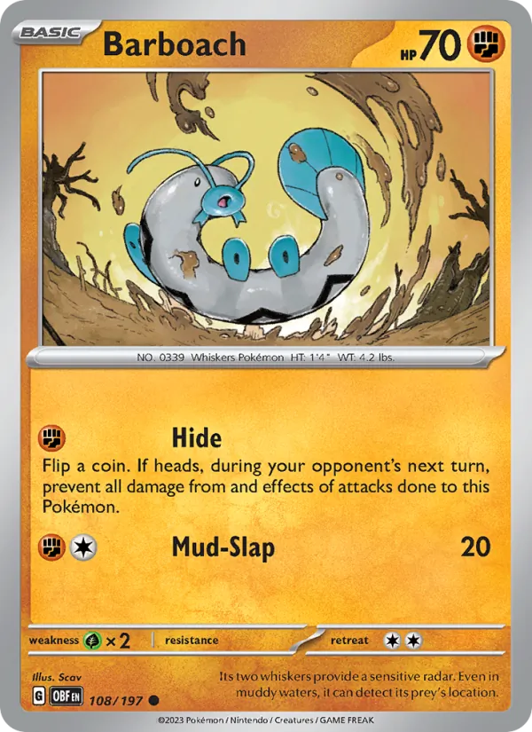 Barboach #108 – Obsidian Flames card